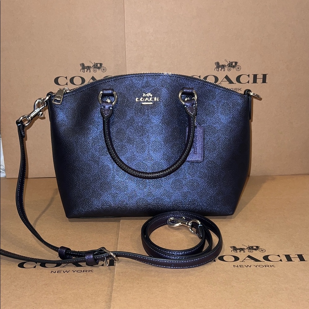 Coach Sadie Satchel Bag In Signature Canvas NWT - Picture 12 of 13